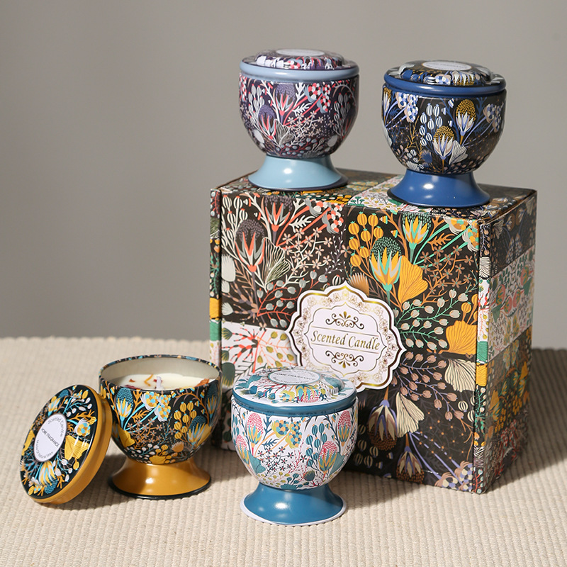 Home Fragrance Scented Candle - Goblet-shaped Soy Wax Bohemian Indoor Smokeless