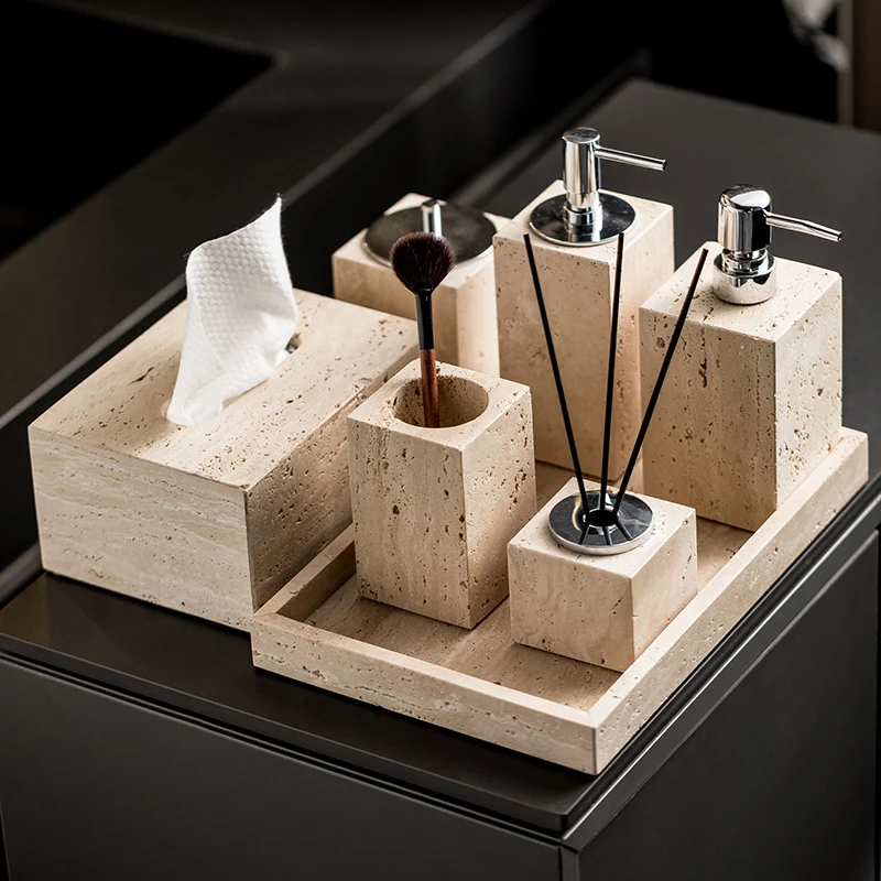 Beige Travertine Bathroom Set  - Reed Diffuser Set ulasan dan harga