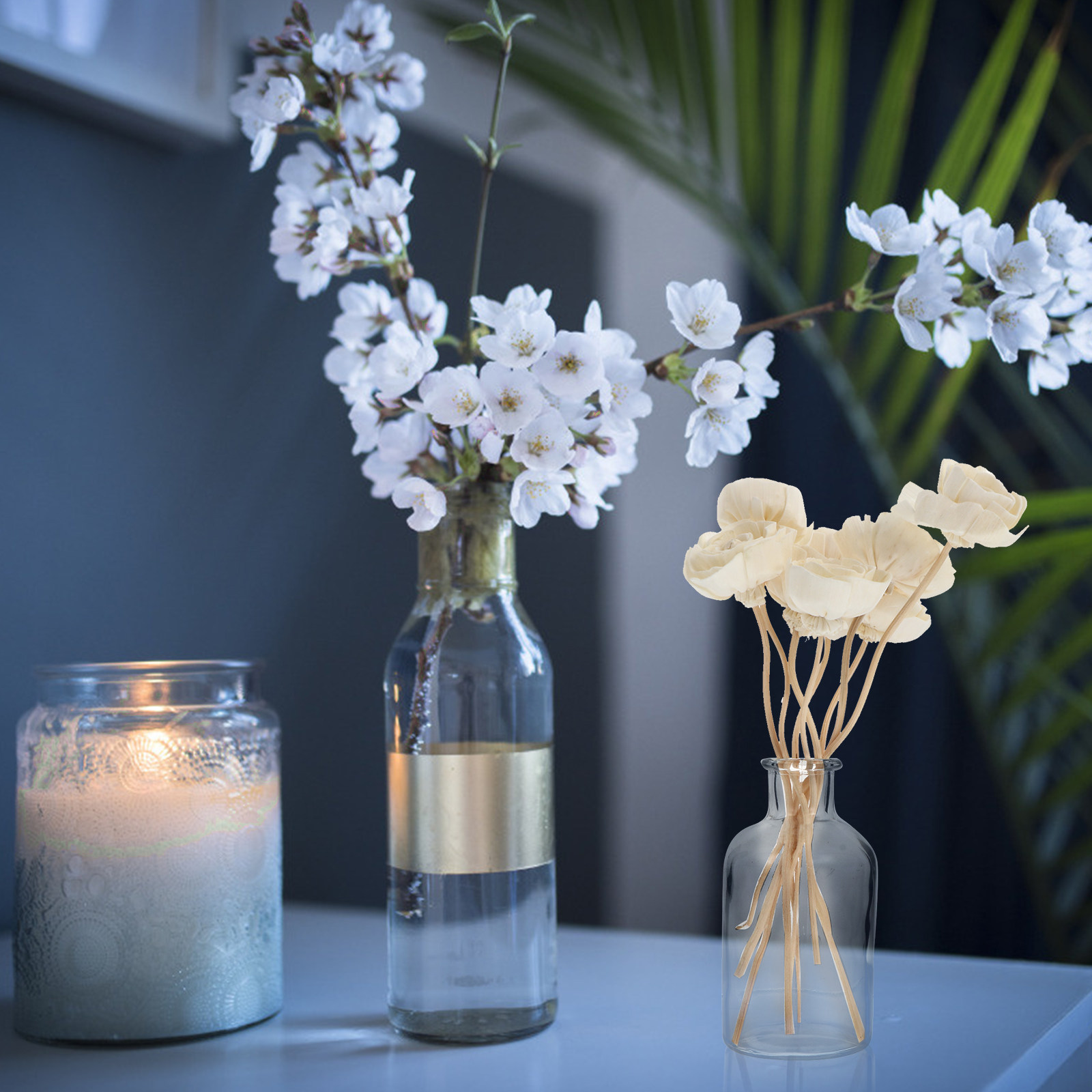8Pcs Flower Shape Wood Diffuse - Home Fragrance Natural ulasan dan harga
