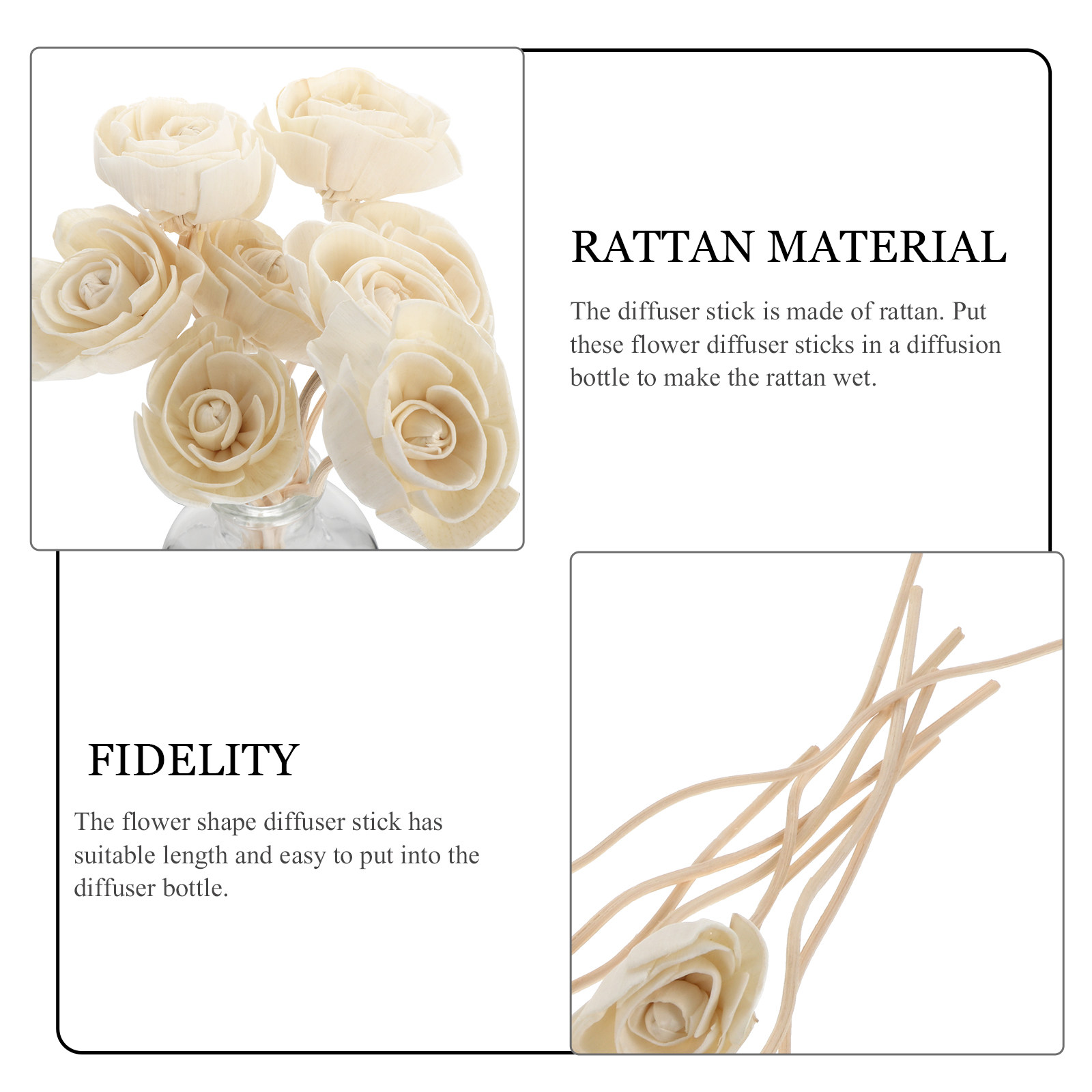 8Pcs Flower Shape Wood Diffuse - Home Fragrance Natural ulasan dan harga