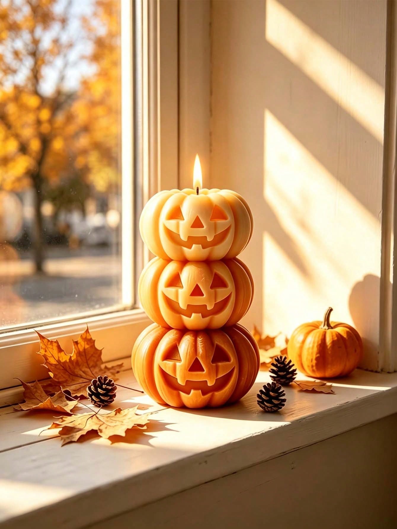 1pc Halloween 3-Layer Pumpkin  - Home Fragrance Scented Candle ulasan dan harga