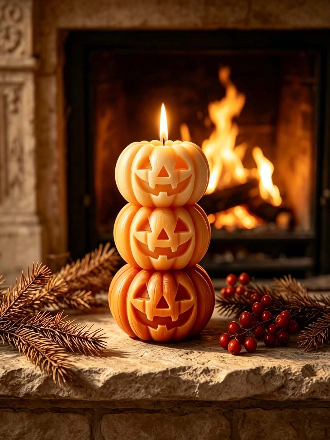 1pc Halloween 3-Layer Pumpkin  - Home Fragrance Scented Candle ulasan dan harga